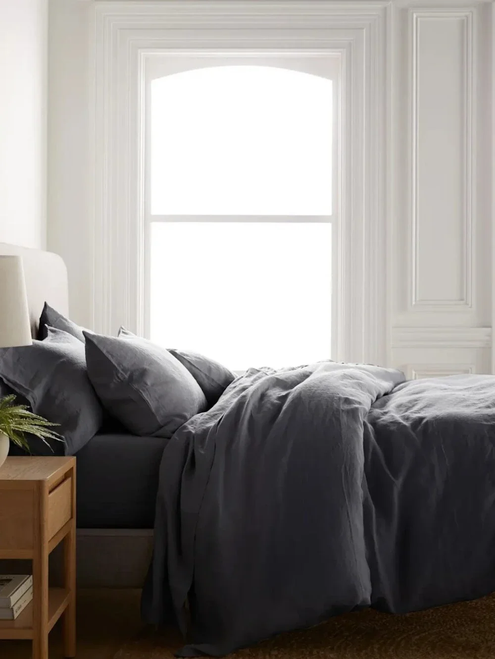 Quince 100% European Linen Duvet Cover Charcoal Full/Queen NWOT w/ Dust Bag